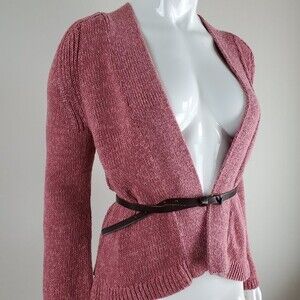 Ann Taylor LOFT Pink Flare Sleeve Open Front Cardigan